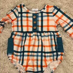 Plaid Long Sleeve Baby Romper